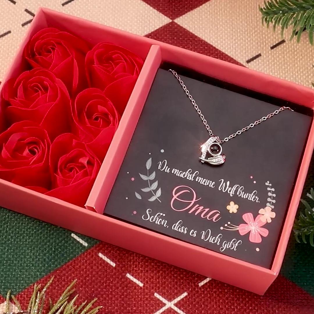 Personalisierte Foto Herz Flüge Projektion Halskette