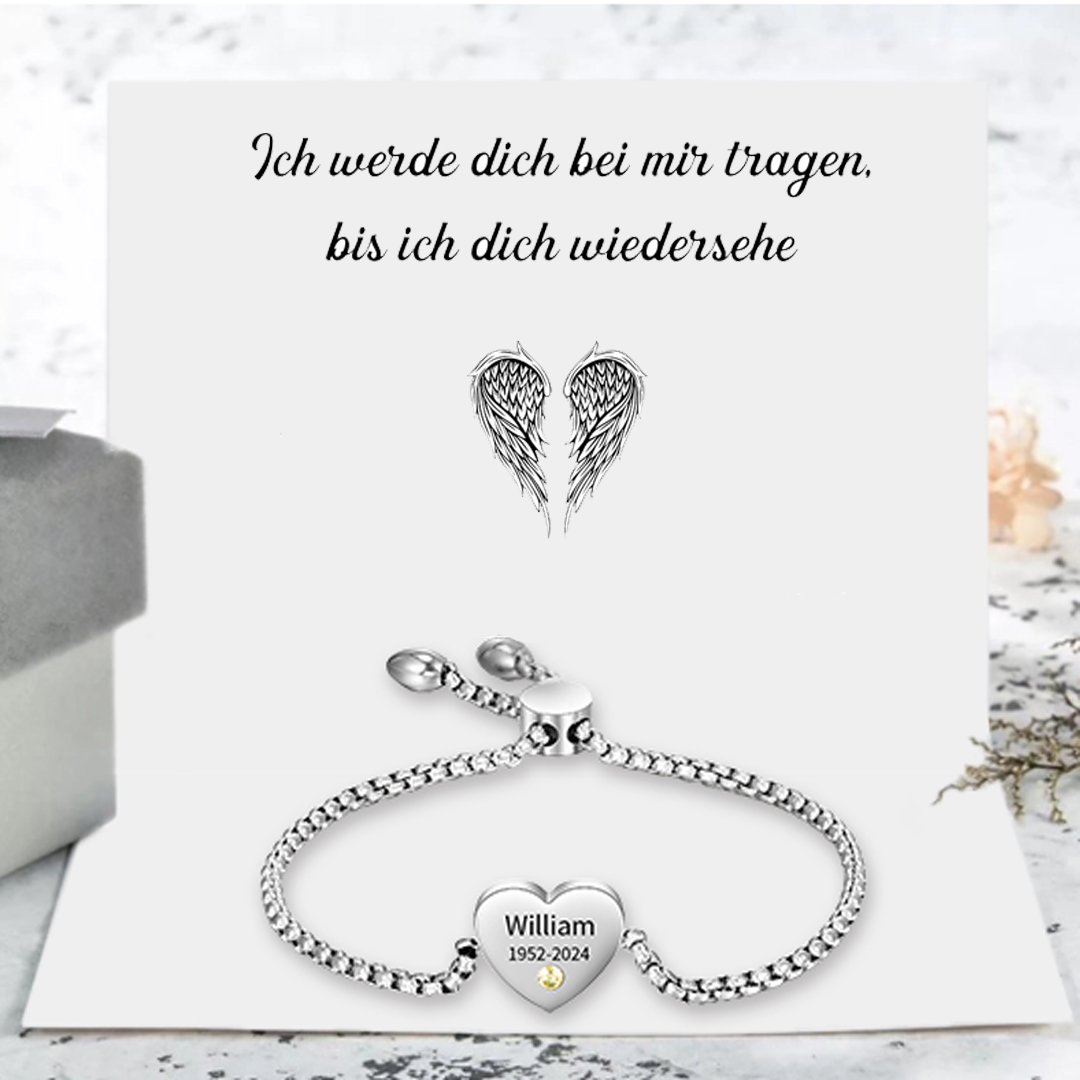 Personalisierter 1 Name & 1 Geburtsstein & Jahr Herz Armband zum Anden