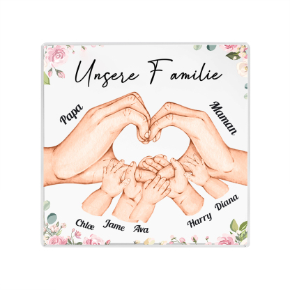 Personalisierte 7 Namen Quadrat Acryl-Deko – Perfektes Familiengeschenk und Andenken