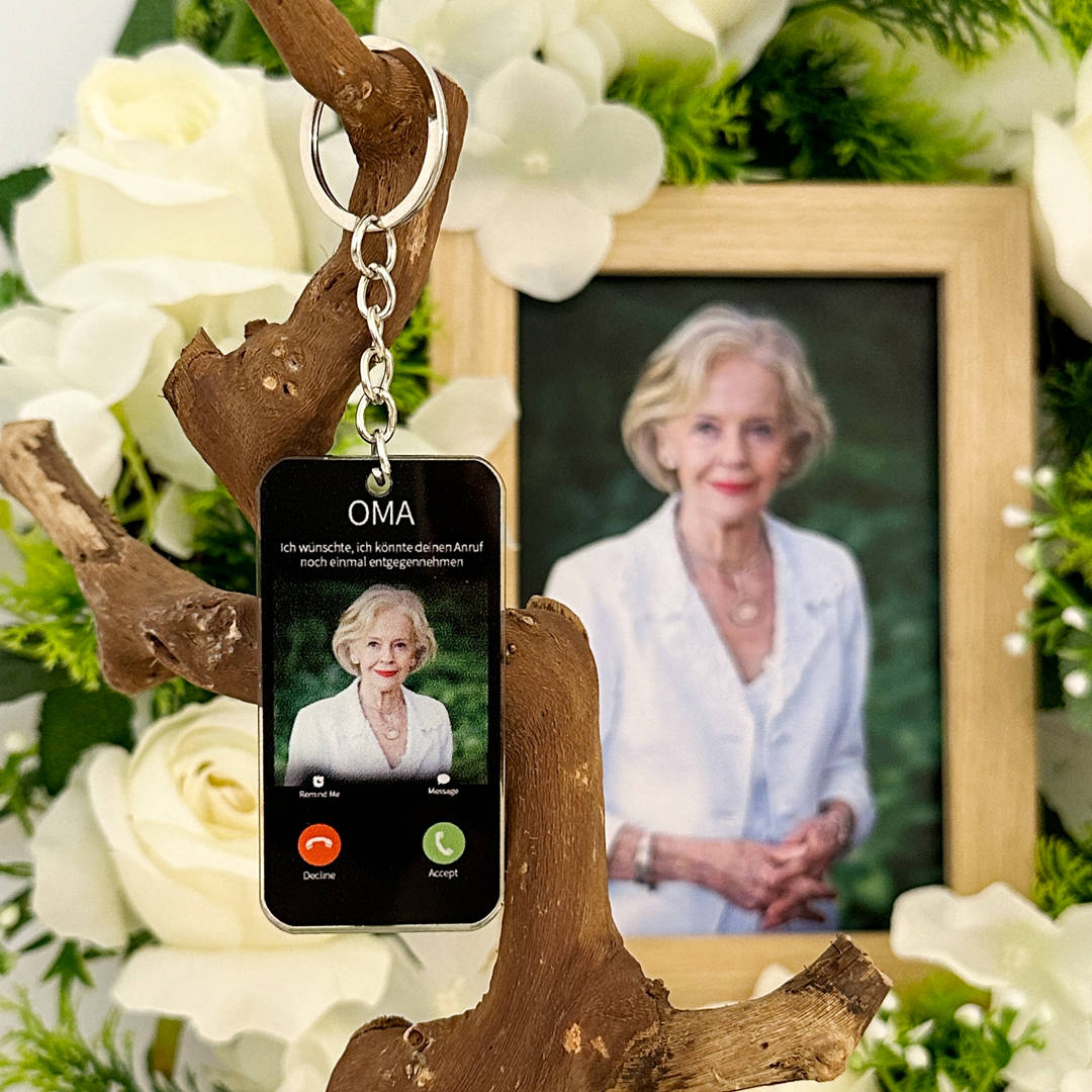 Personalisierbares Foto & Name & Text Trauer Acryl Schlüsselanhänger-Andenken Schlüsselanhänger