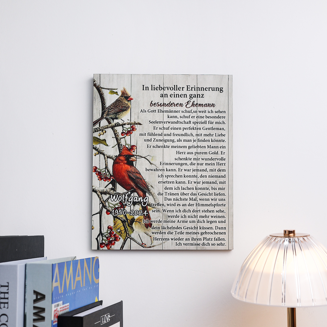 Erinnerung Holzbild - Personalisierter Name & Jahr In liebevoller Erinnerung an einen ganz besonderen Ehemann Holzdekoration zum Gedenken