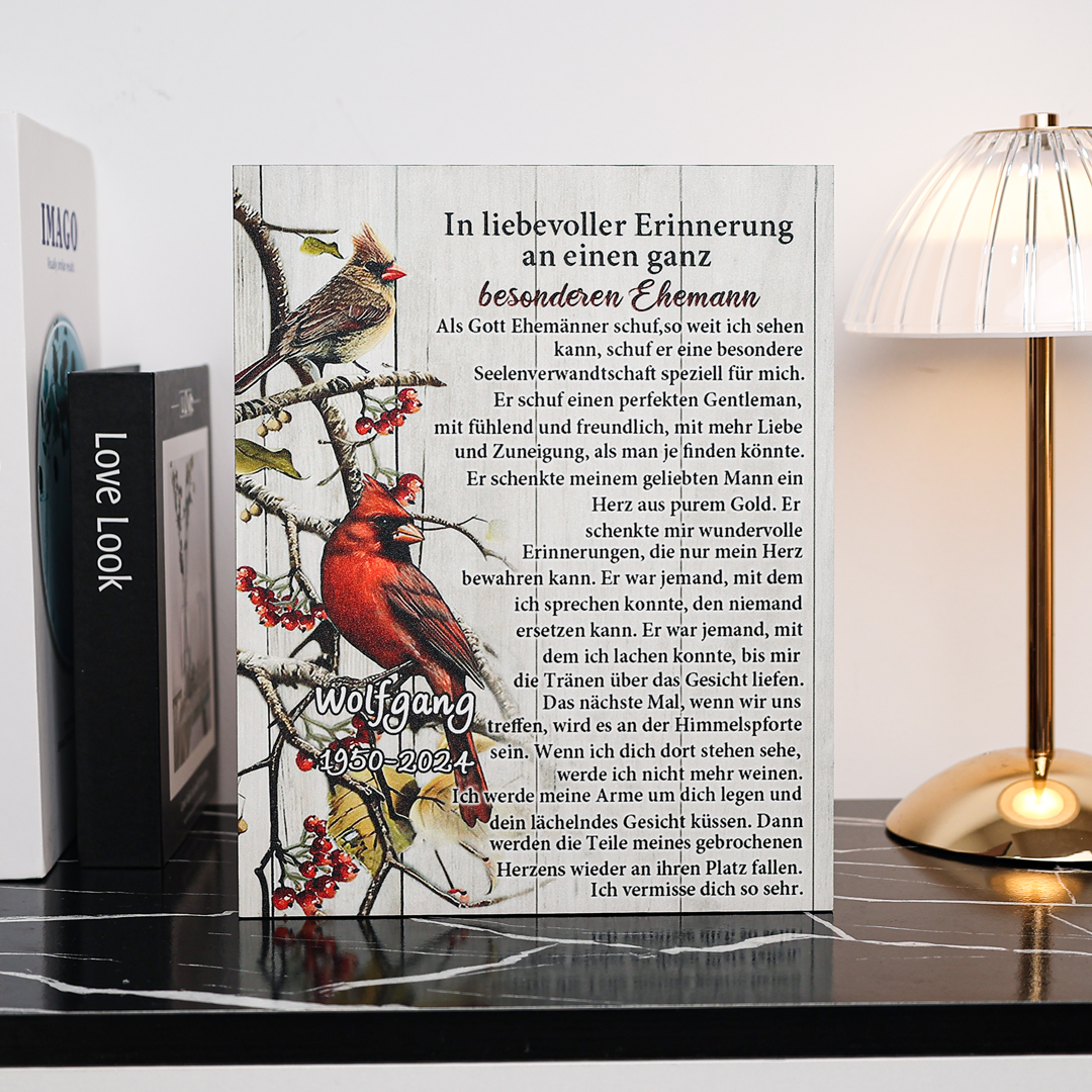 Erinnerung Holzbild - Personalisierter Name & Jahr In liebevoller Erinnerung an einen ganz besonderen Ehemann Holzdekoration zum Gedenken