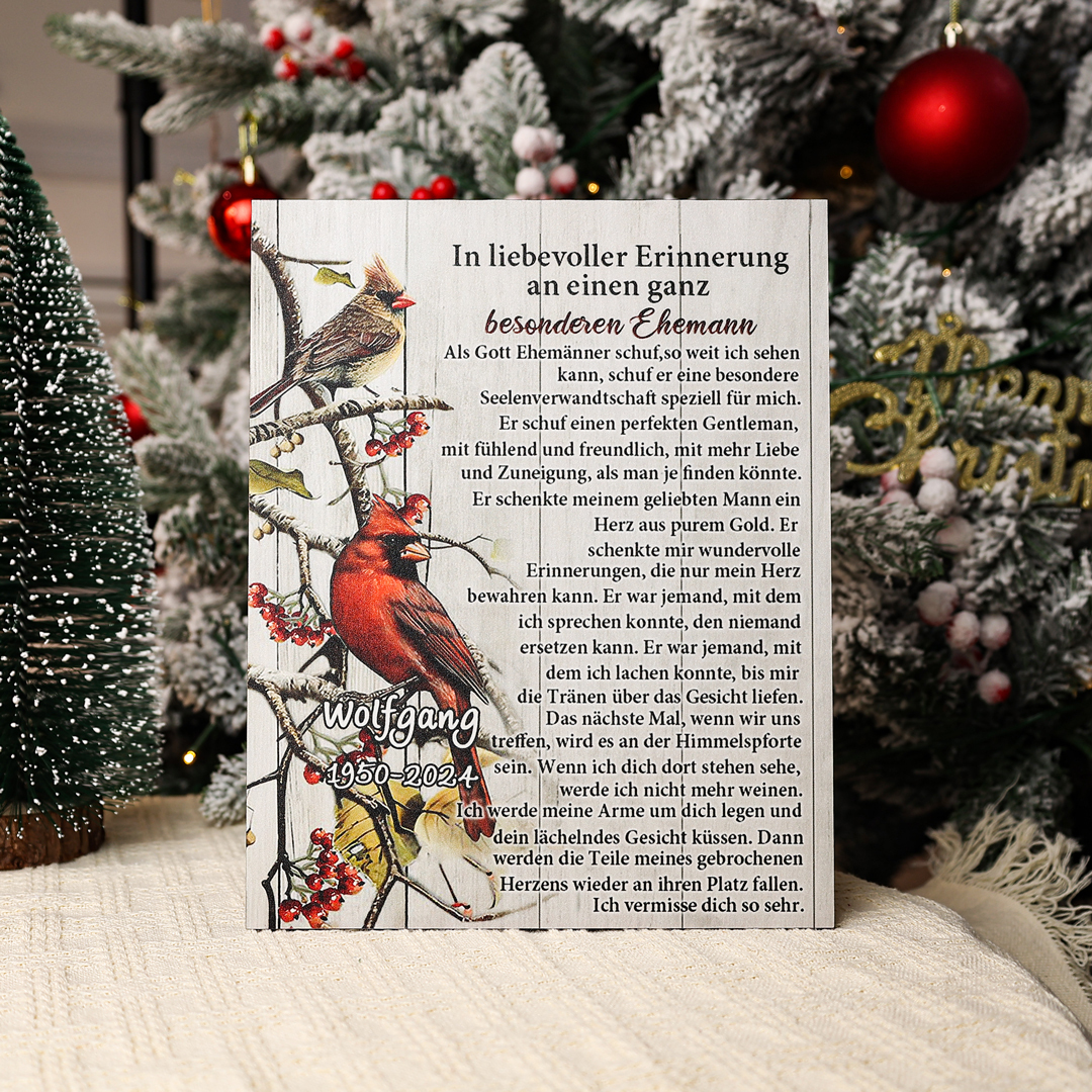 Erinnerung Holzbild - Personalisierter Name & Jahr In liebevoller Erinnerung an einen ganz besonderen Ehemann Holzdekoration zum Gedenken