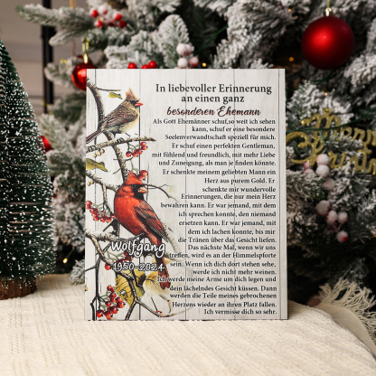 Erinnerung Holzbild - Personalisierter Name & Jahr In liebevoller Erinnerung an einen ganz besonderen Ehemann Holzdekoration zum Gedenken