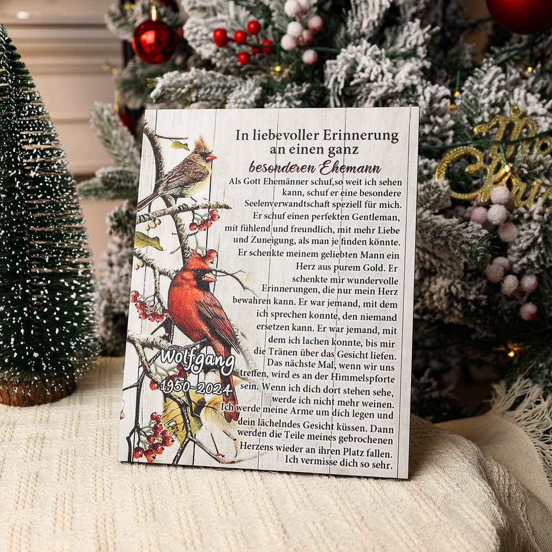 Erinnerung Holzbild - Personalisierter Name & Jahr In liebevoller Erinnerung an einen ganz besonderen Ehemann Holzdekoration zum Gedenken