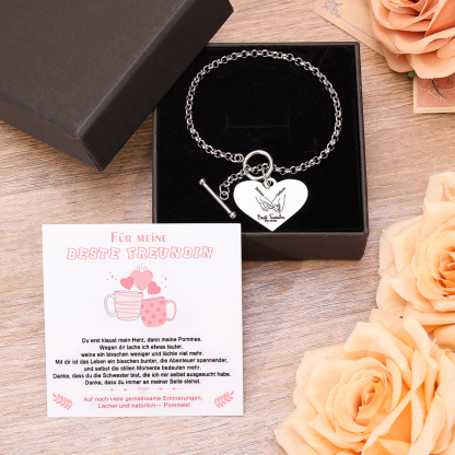 Personalisierte 2 Namen Edelstahl Armband für meine beste Freundin für immer – Geschenk mit Nachrichtkarte