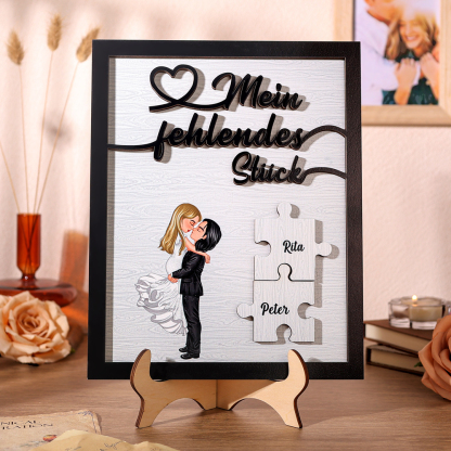 Pärchen Holzbild-Personalisierter 2 Namen Mein fehlendes Stück Puzzle Holzdekoration-für Paare