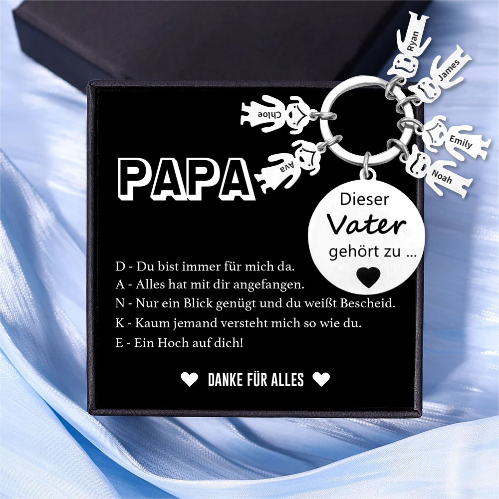Diese Vater ( oder Mutter, Opa, Oma, usw. )gehört zu ... Schlüsselbund mit 6 Namen