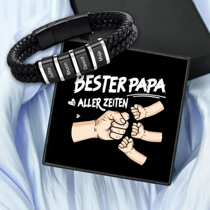 Herren Personalisierte 1-5 Namen Doppellagiges Geflochtenes Leder Armband