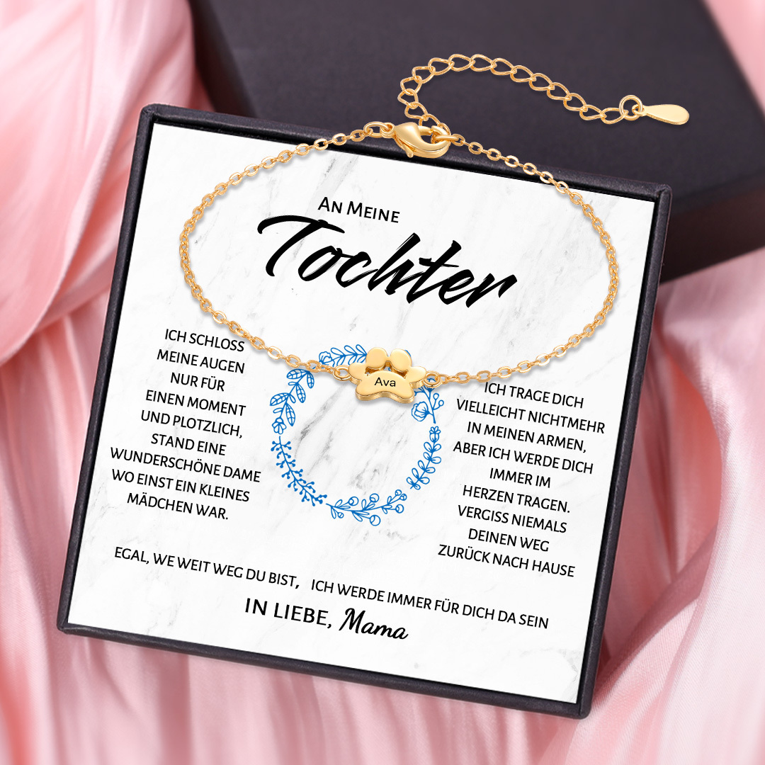 Kettenmachen Personalisierter 1 Name Pfotenabdrücke Golden Armband 16.99