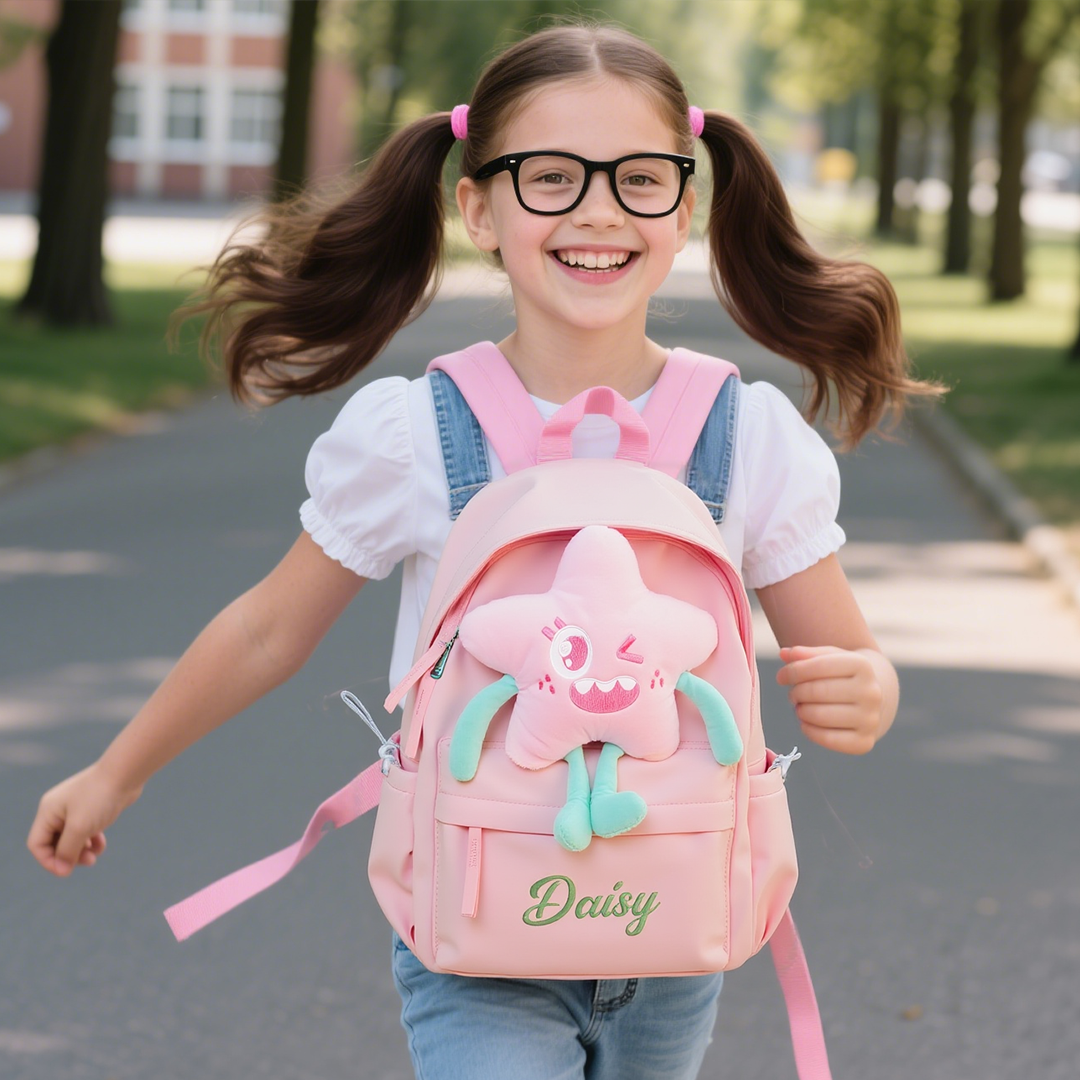 Personalisierte Name Nylon Rucksack Schüler Schultasche in 5 Farbe mit Seestern