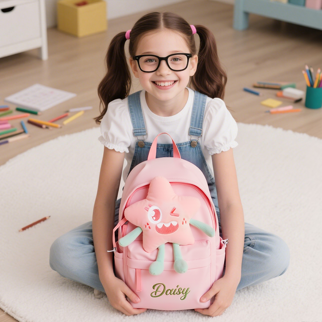 Personalisierte Name Nylon Rucksack Schüler Schultasche in 5 Farbe mit Seestern