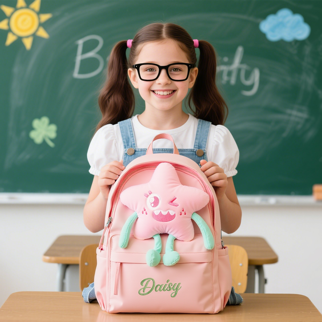 Personalisierte Name Nylon Rucksack Schüler Schultasche in 5 Farbe mit Seestern