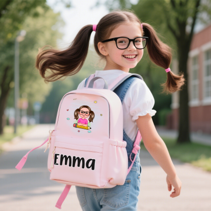 Personalisierte Name &  Muster Rucksack Schüler Schultasche in 3 Farbe