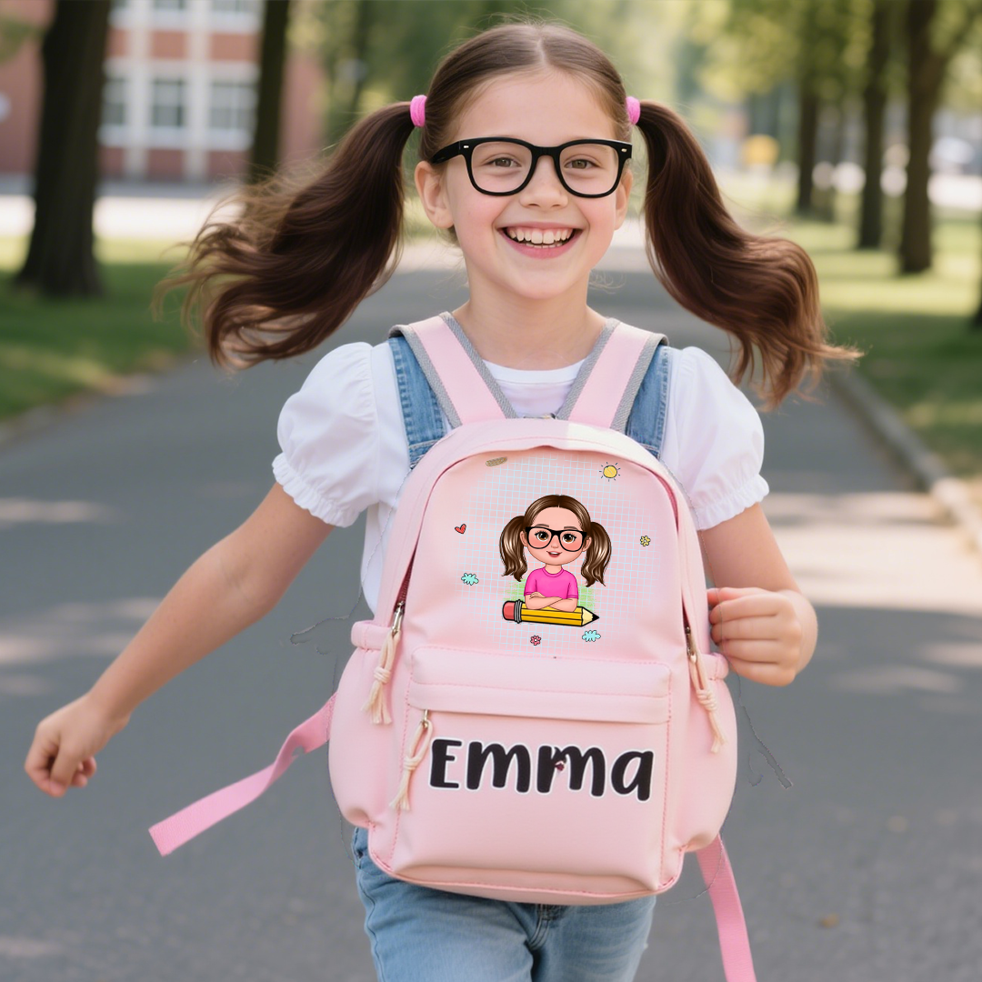 Personalisierte Name &  Muster Rucksack Schüler Schultasche in 3 Farbe