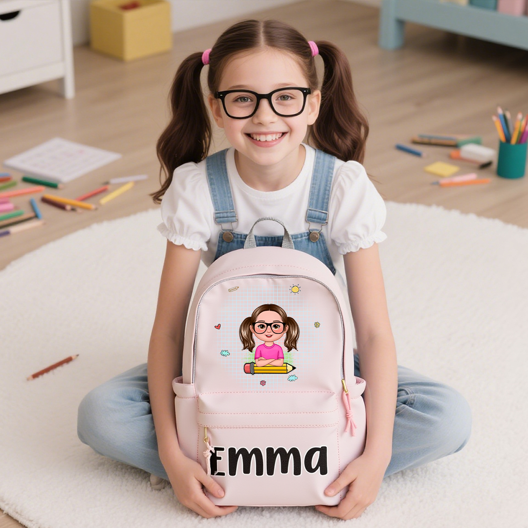 Personalisierte Name &  Muster Rucksack Schüler Schultasche in 3 Farbe