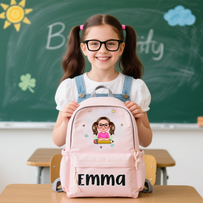 Personalisierte Name &  Muster Rucksack Schüler Schultasche in 3 Farbe