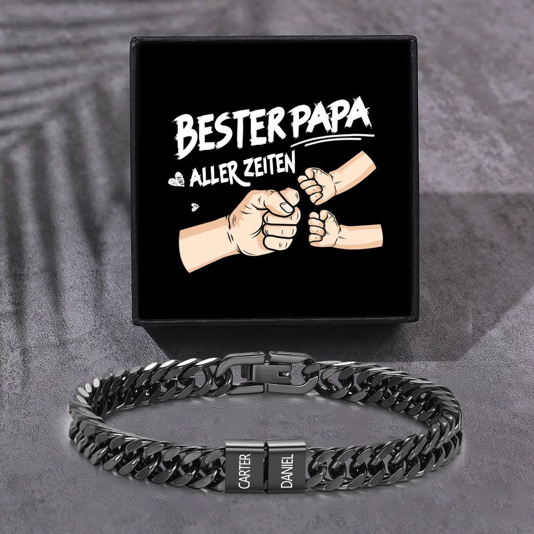 Personalisiertes 2-6 Namen Armband für Männer mit individueller Gravur – Geschenk für Opa/Papa