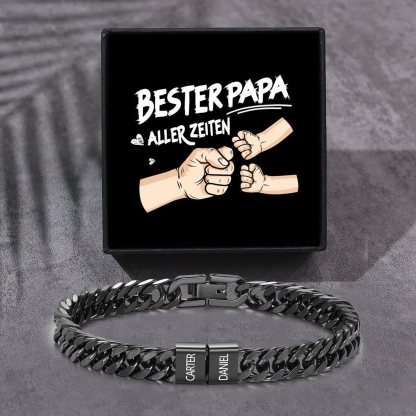 Personalisiertes 2-6 Namen Armband für Männer mit individueller Gravur – Geschenk für Opa/Papa
