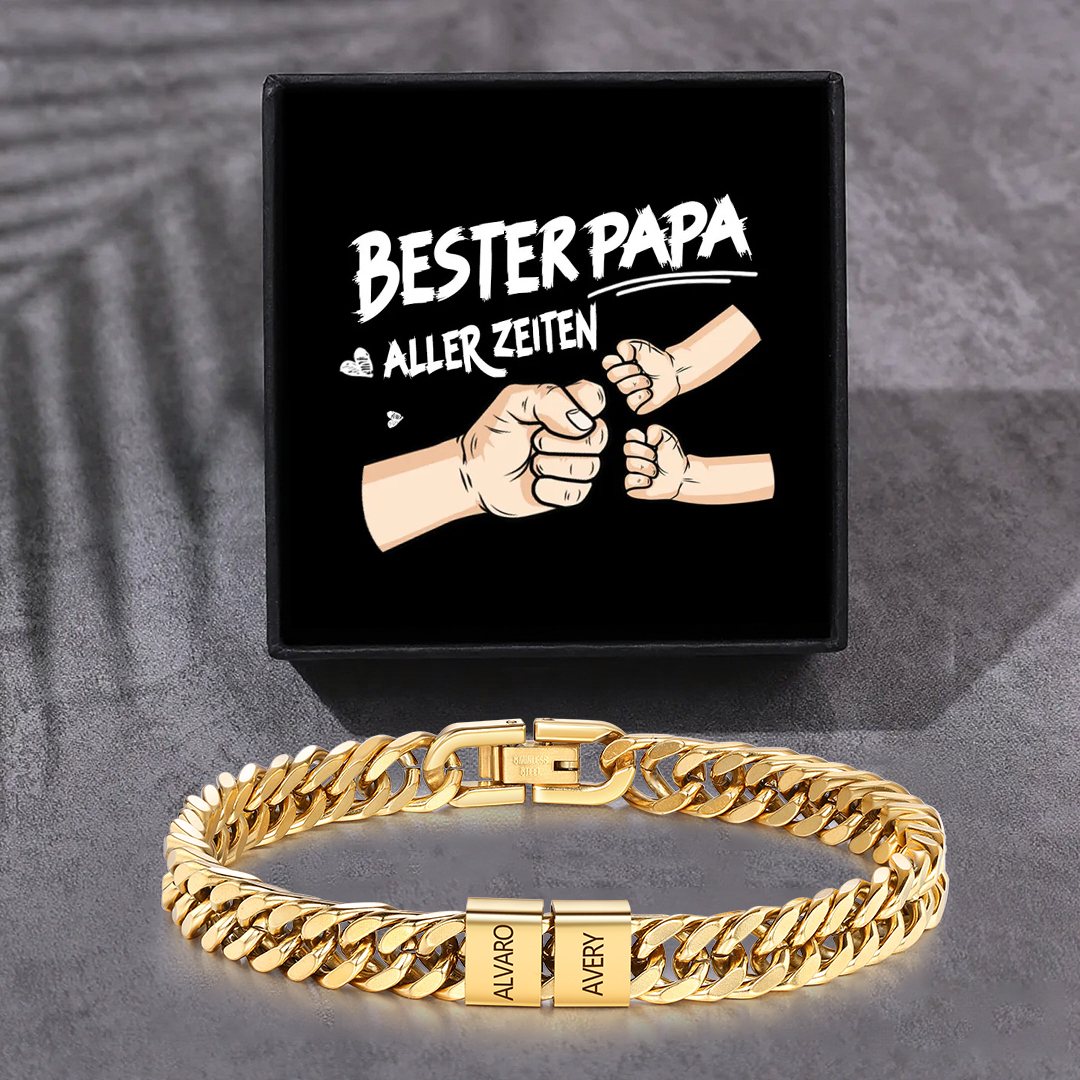 Personalisiertes 2-6 Namen Armband für Männer mit individueller Gravur – Geschenk für Opa/Papa