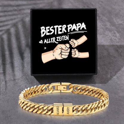 Personalisiertes 2-6 Namen Armband für Männer mit individueller Gravur – Geschenk für Opa/Papa