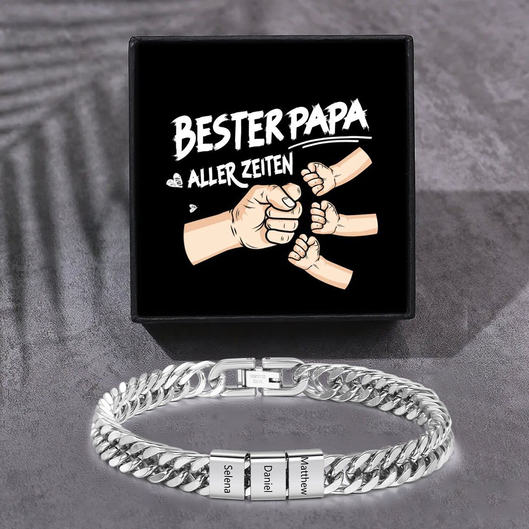 Personalisiertes 2-6 Namen Armband für Männer mit individueller Gravur – Geschenk für Opa/Papa