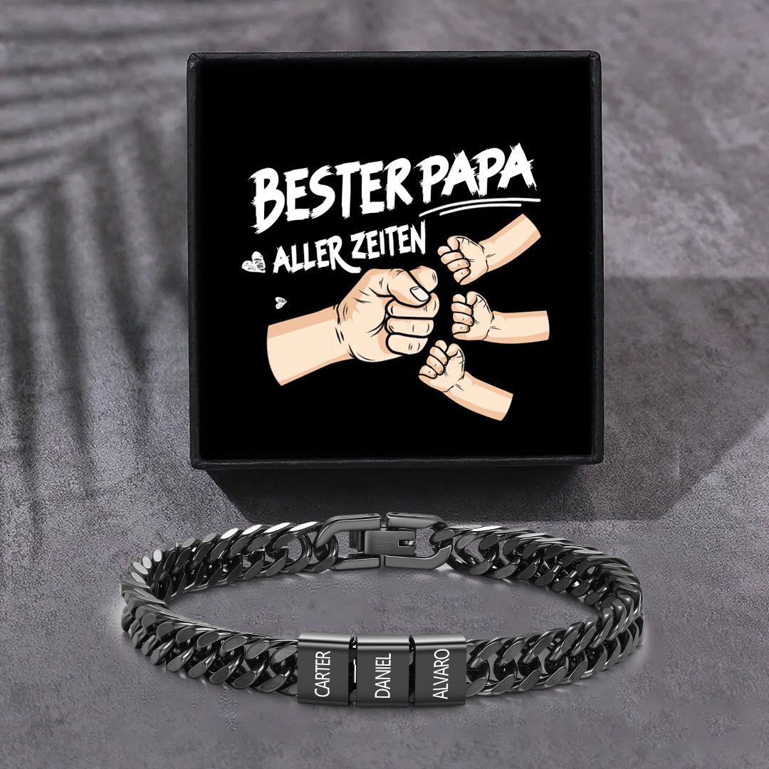Personalisiertes 2-6 Namen Armband für Männer mit individueller Gravur – Geschenk für Opa/Papa