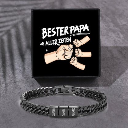 Personalisiertes 2-6 Namen Armband für Männer mit individueller Gravur – Geschenk für Opa/Papa