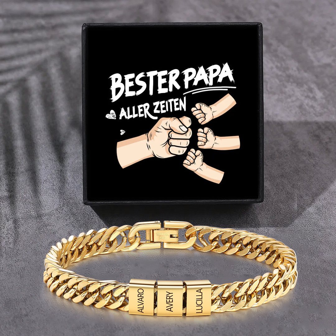 Personalisiertes 2-6 Namen Armband für Männer mit individueller Gravur – Geschenk für Opa/Papa