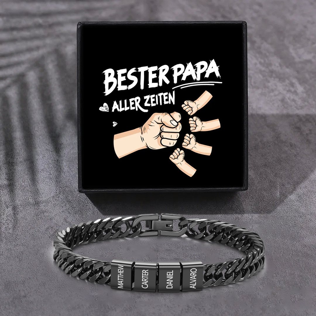 Personalisiertes 2-6 Namen Armband für Männer mit individueller Gravur – Geschenk für Opa/Papa