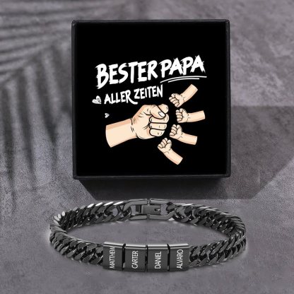 Personalisiertes 2-6 Namen Armband für Männer mit individueller Gravur – Geschenk für Opa/Papa
