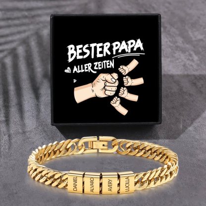Personalisiertes 2-6 Namen Armband für Männer mit individueller Gravur – Geschenk für Opa/Papa