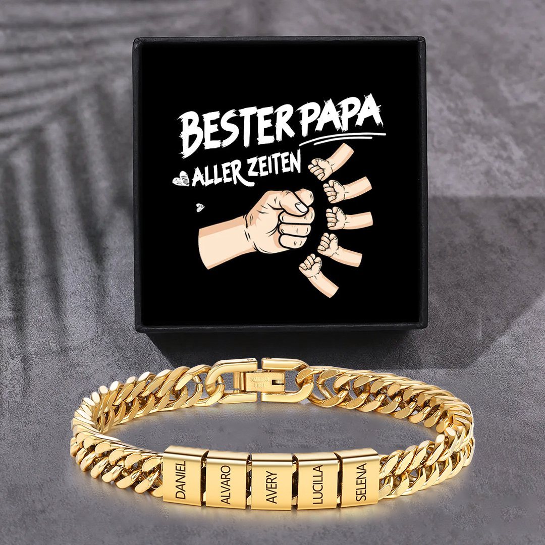 Personalisiertes 2-6 Namen Armband für Männer mit individueller Gravur – Geschenk für Opa/Papa