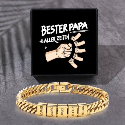 Personalisiertes 2-6 Namen Armband für Männer mit individueller Gravur – Geschenk für Opa/Papa