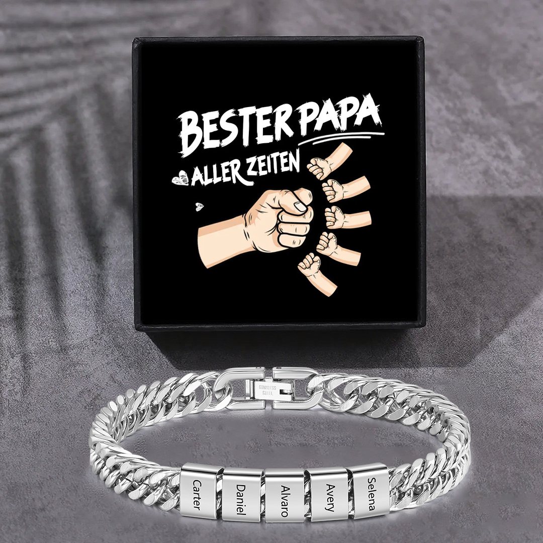 Personalisiertes 2-6 Namen Armband für Männer mit individueller Gravur – Geschenk für Opa/Papa