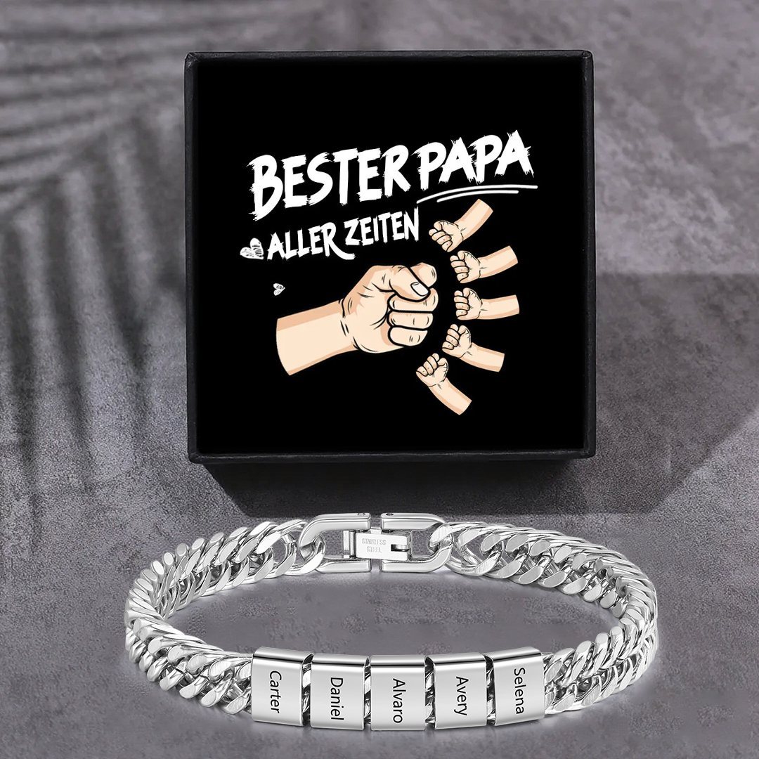 Personalisiertes 2-6 Namen Armband für Männer mit individueller Gravur – Geschenk für Opa/Papa