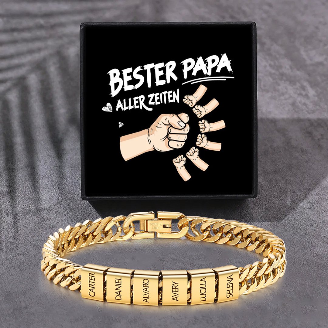 Personalisiertes 2-6 Namen Armband für Männer mit individueller Gravur – Geschenk für Opa/Papa