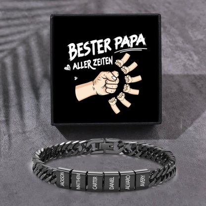 Personalisiertes 2-6 Namen Armband für Männer mit individueller Gravur – Geschenk für Opa/Papa