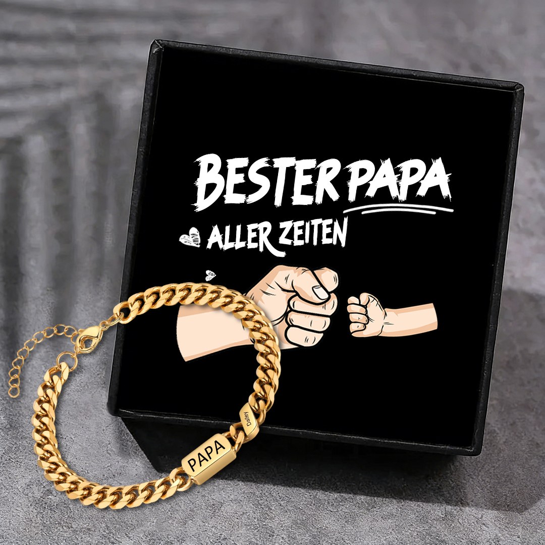 Herren Personalisierte 1-6 Namen Edelstahl Armband mit Text