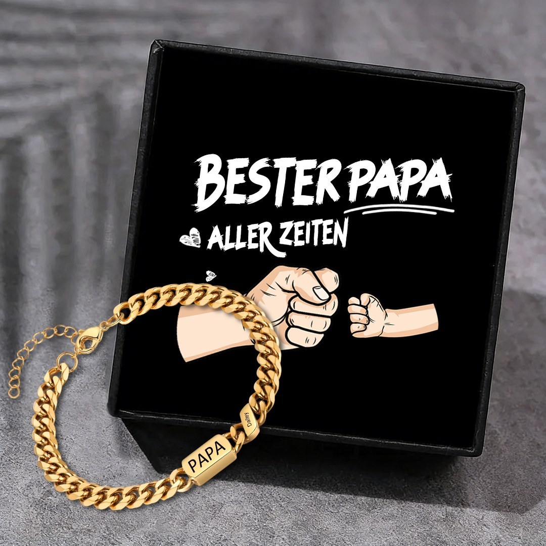 Herren Personalisierte 1-6 Namen Edelstahl Armband mit Text