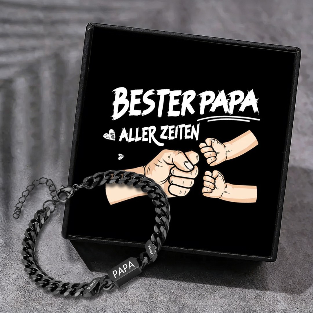 Herren Personalisierte 1-6 Namen Edelstahl Armband mit Text