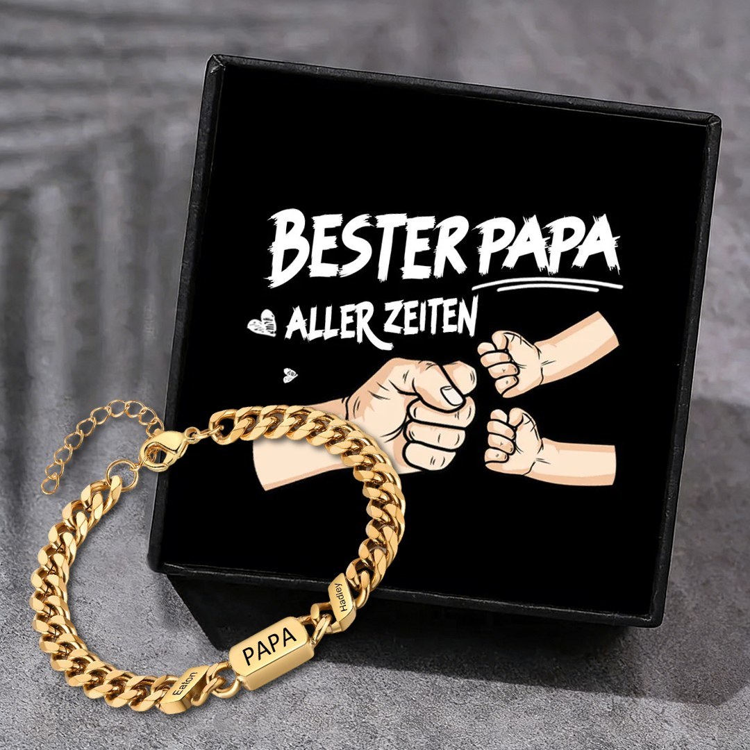 Herren Personalisierte 1-6 Namen Edelstahl Armband mit Text