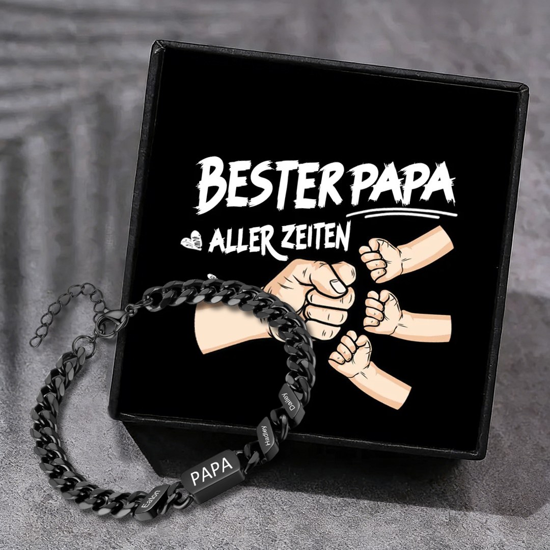 Herren Personalisierte 1-6 Namen Edelstahl Armband mit Text