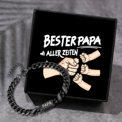 Herren Personalisierte 1-6 Namen Edelstahl Armband mit Text