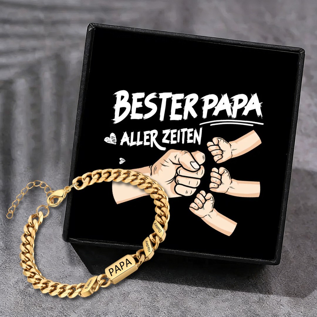 Herren Personalisierte 1-6 Namen Edelstahl Armband mit Text