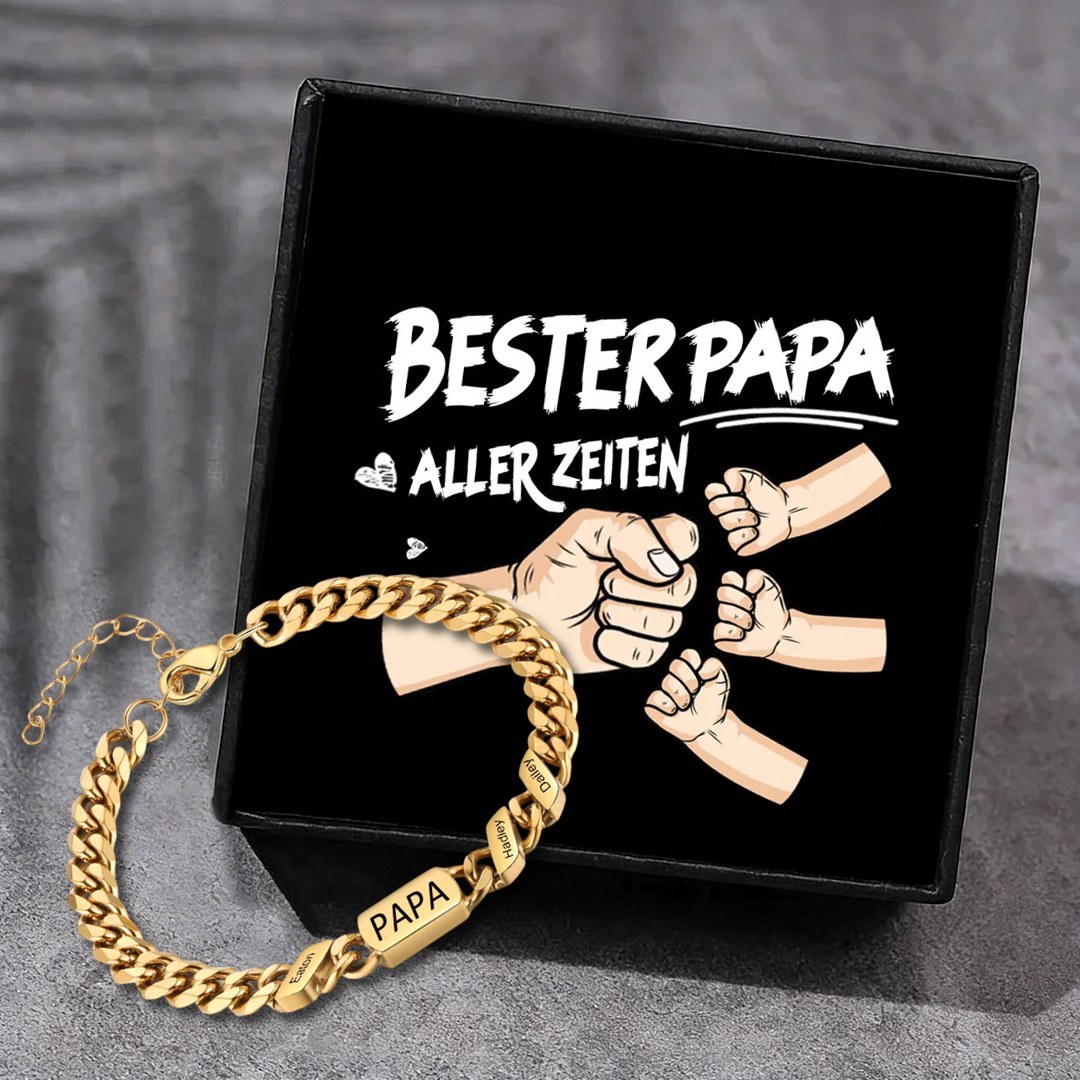 Herren Personalisierte 1-6 Namen Edelstahl Armband mit Text