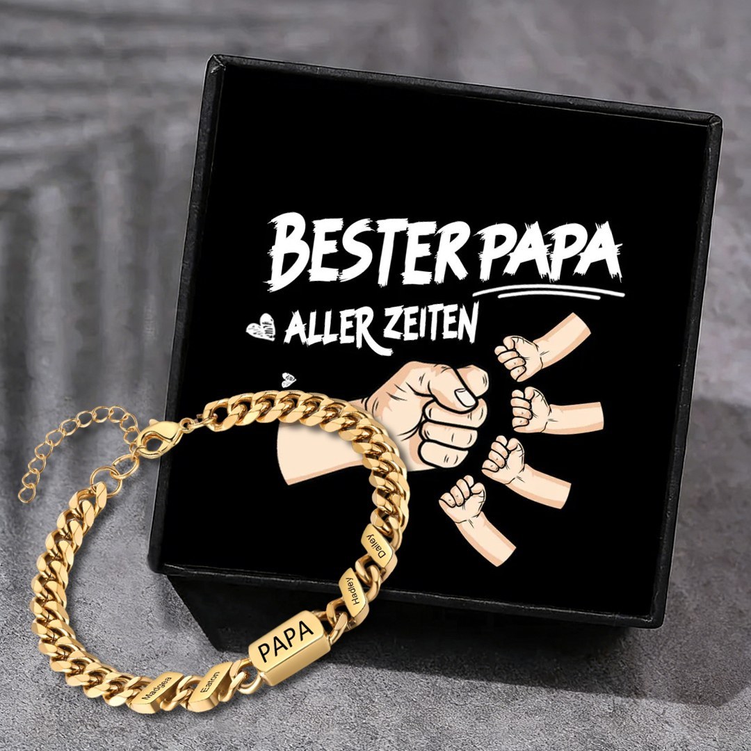 Herren Personalisierte 1-6 Namen Edelstahl Armband mit Text