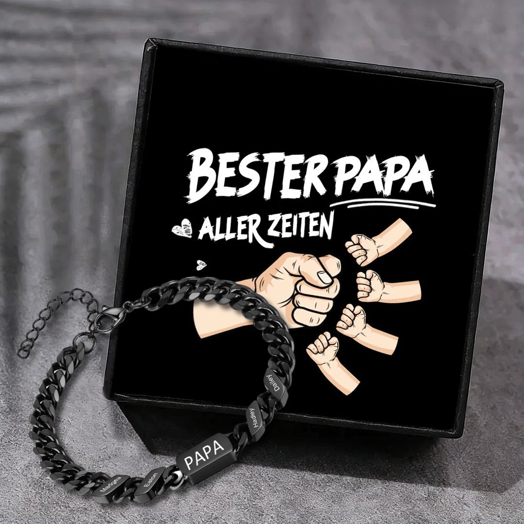 Herren Personalisierte 1-6 Namen Edelstahl Armband mit Text