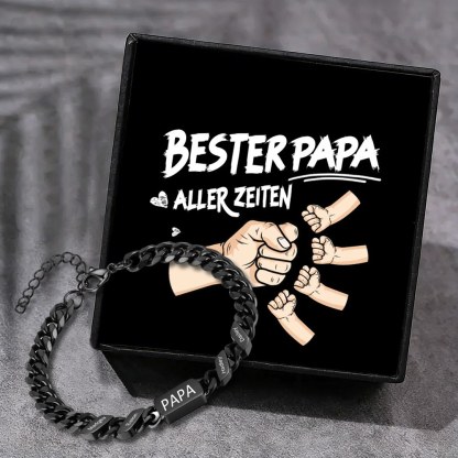 Herren Personalisierte 1-6 Namen Edelstahl Armband mit Text