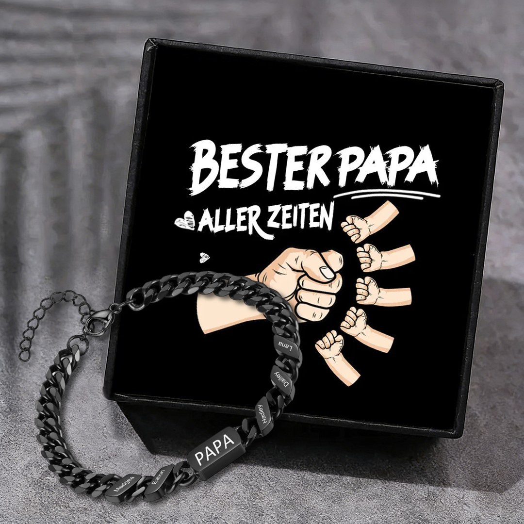 Herren Personalisierte 1-6 Namen Edelstahl Armband mit Text